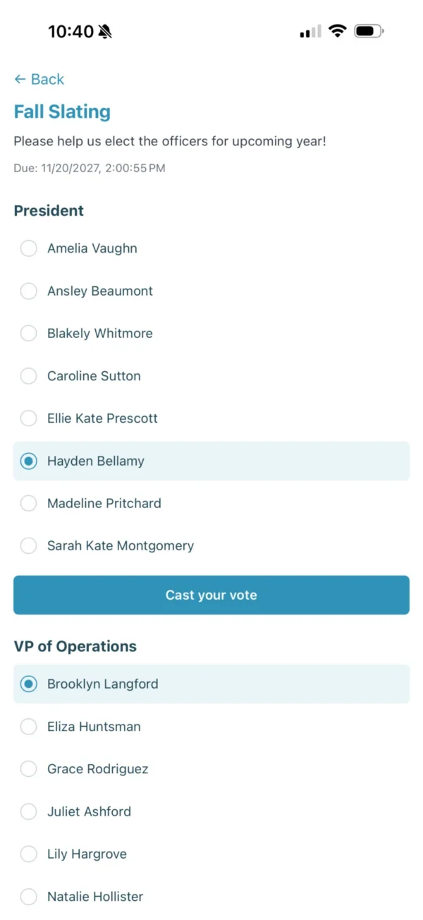 Chaptara app screenshot: Voting